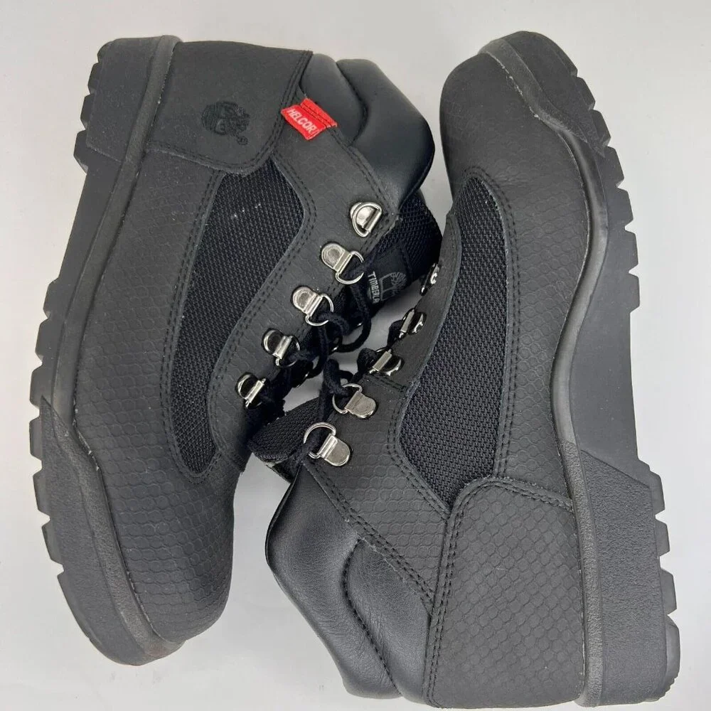Timberland Helcor Mens 243330 Black Canvas Mid Top Size 6 Hiking Boots